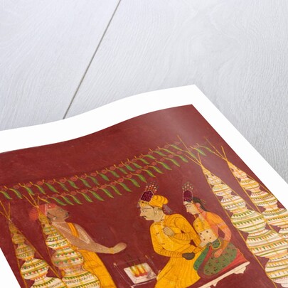 Wedding ceremony in the presence of Brahma, c.1680 by Indian School