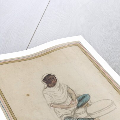 Woman grinding corn by Indian School