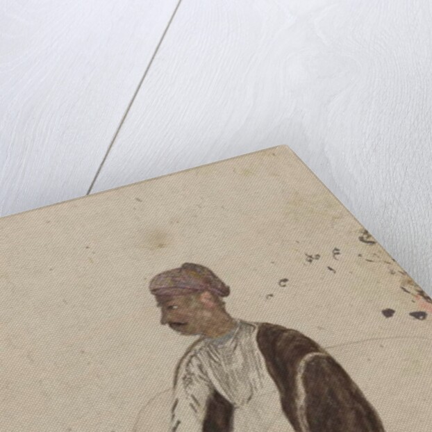 Figure of seated man by Indian School