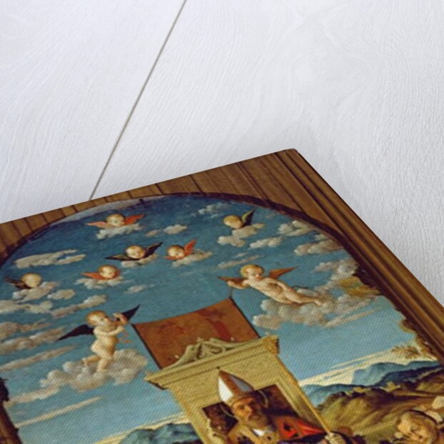 St. Thomas a Becket Enthroned with SS. Francis and John the Baptist 1520 by Girolamo da Santacroce