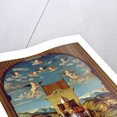 St. Thomas a Becket Enthroned with SS. Francis and John the Baptist 1520 by Girolamo da Santacroce