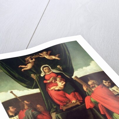 Madonna and Child Enthroned with Four Saints, 1546 by Lorenzo Lotto