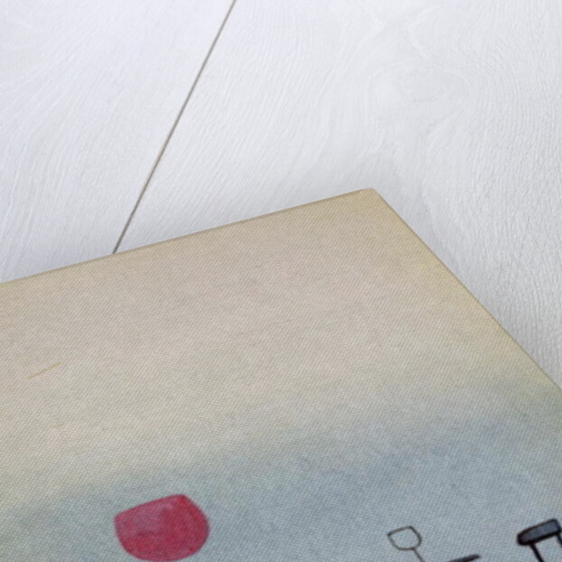 Displaced red wine from glass on outside table becomes the Setting Sun by George Adamson