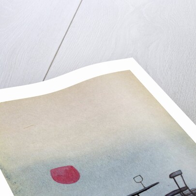 Displaced red wine from glass on outside table becomes the Setting Sun by George Adamson