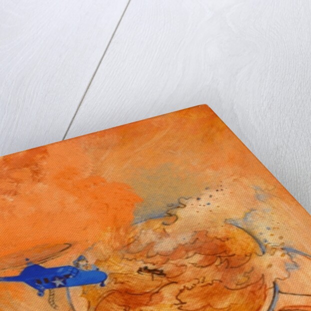 Storm in a teacup, gouache on paper by George Adamson