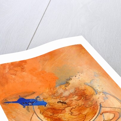 Storm in a teacup, gouache on paper by George Adamson