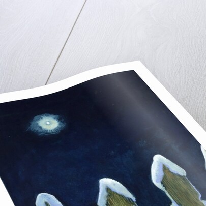 Moonlit Snowy Fence, 1970s by George Adamson