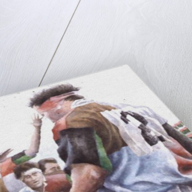 Rugby Match: Harlequins v Northampton, Brian Moore at the Line Out, 1992 by Gareth Lloyd Ball