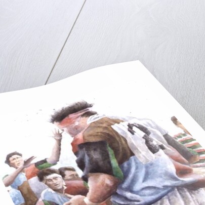 Rugby Match: Harlequins v Northampton, Brian Moore at the Line Out, 1992 by Gareth Lloyd Ball