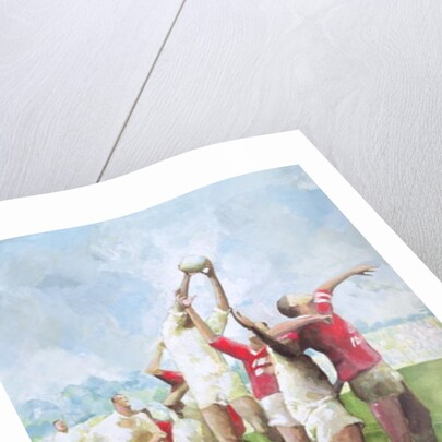 Rugby Match: Llanelli v Swansea, Line Out, 1992 by Gareth Lloyd Ball