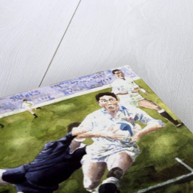 Rugby Match: England v New Zealand in the World Cup, 1991, Rory Underwood being tackled by Gareth Lloyd Ball