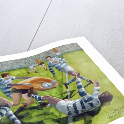 Rugby Match: Australia v Argentina in the World Cup, 1991 by Gareth Lloyd Ball