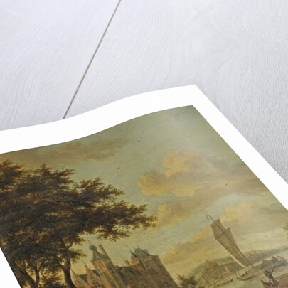 Dutch Beach Scene with Shipping by Abraham Storck