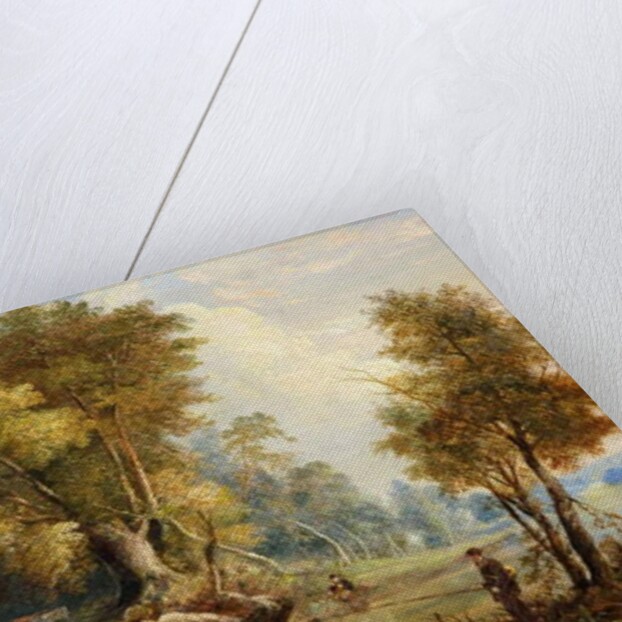 River Scene with Anglers, the Leadon, Gloucestershire, c.1880 by Edward Smith