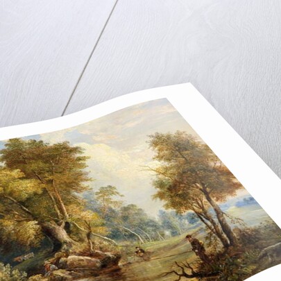 River Scene with Anglers, the Leadon, Gloucestershire, c.1880 by Edward Smith