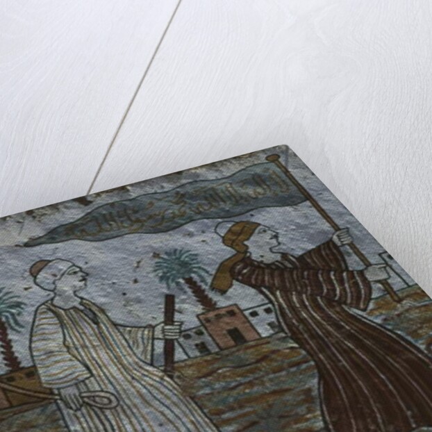 Painted wall depicting men with a camel by Egyptian Egyptian