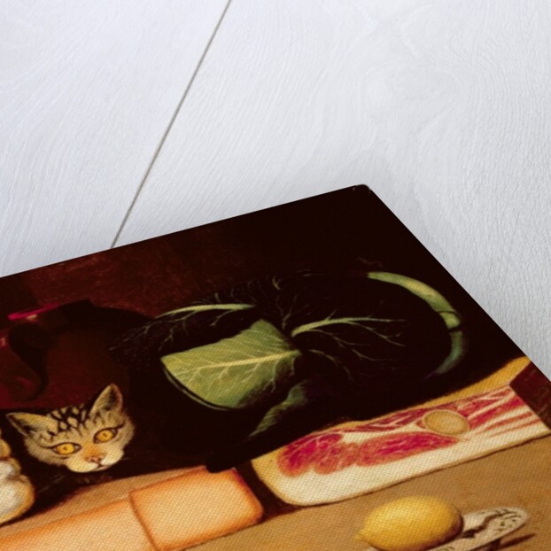 Still Life with Cat and Mouse, Primitive School, 1820 by Anonymous Anonymous