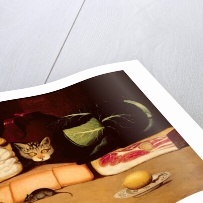 Still Life with Cat and Mouse, Primitive School, 1820 by Anonymous Anonymous