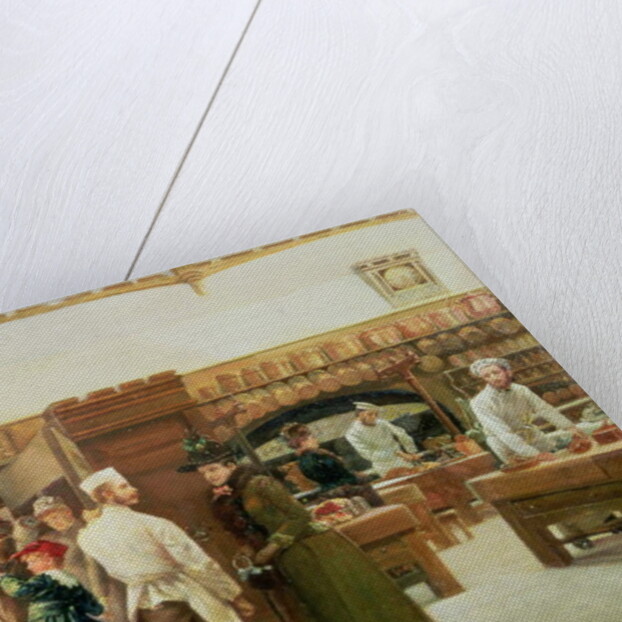 Study of the interior of the kitchen at Windsor Castle with a visit by the Royal Family, 1886 by Frank Watkins