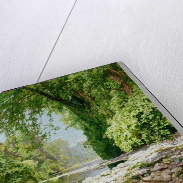 Wooded riverscape by Leopold Rolhaug