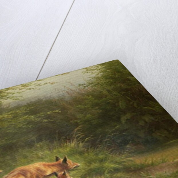 Foxes waiting for the prey by Carl Friedrich Deiker