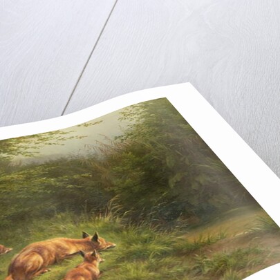 Foxes waiting for the prey by Carl Friedrich Deiker