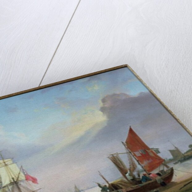 British Man-o'-War off the coast by George Webster