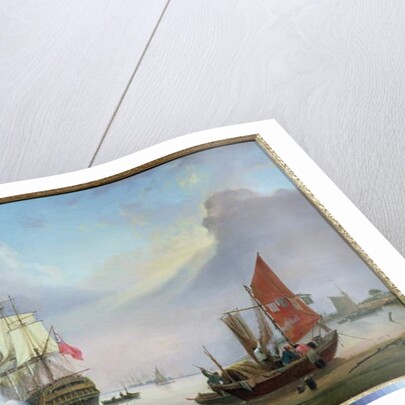 British Man-o'-War off the coast by George Webster