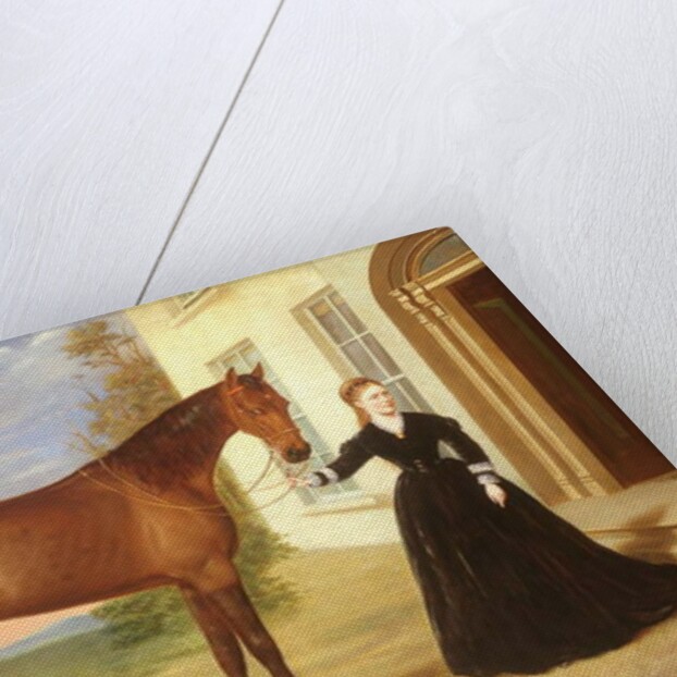 Portrait of a lady with her horse, c.1840 by English School