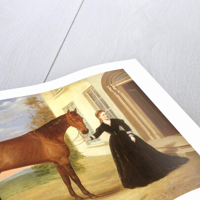Portrait of a lady with her horse, c.1840 by English School