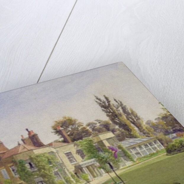 View of the front entrance and garden at Raleigh House, Brixton Hill, Lambeth, 1887 by John Crowther