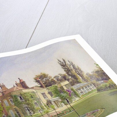 View of the front entrance and garden at Raleigh House, Brixton Hill, Lambeth, 1887 by John Crowther
