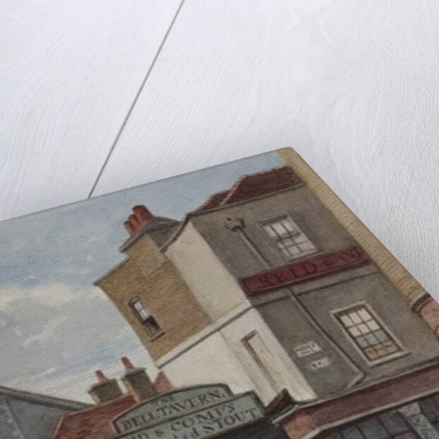View of Bell Tavern, Addle Hill, showing sign for Reid and Company's celebrated stout, and a kerb post, 1868 by Joseph Thomas Wilson