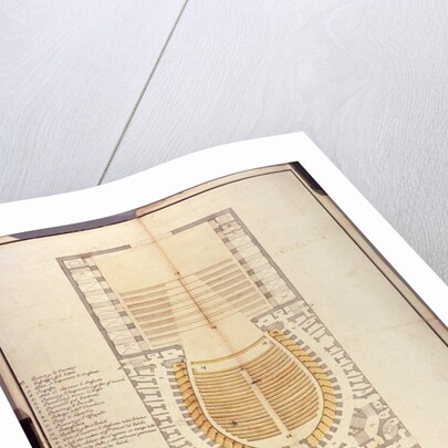 Original drawing of the interior architecture of the Teatro alla Scala, 1778 by Giuseppe Piermarini