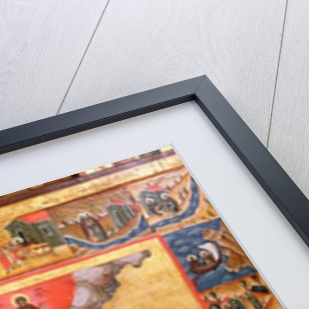 Saints Zosimus and Sabbatheus of Solovetsk with scenes from their lives, 18th century by School Russian