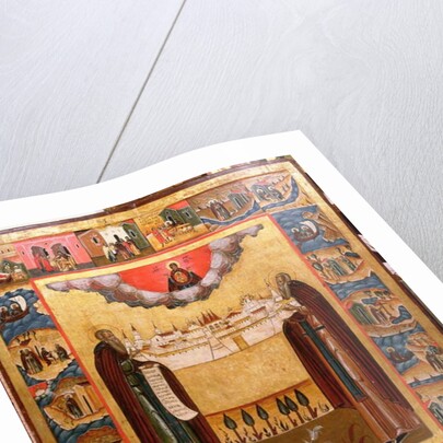 Saints Zosimus and Sabbatheus of Solovetsk with scenes from their lives, 18th century by School Russian