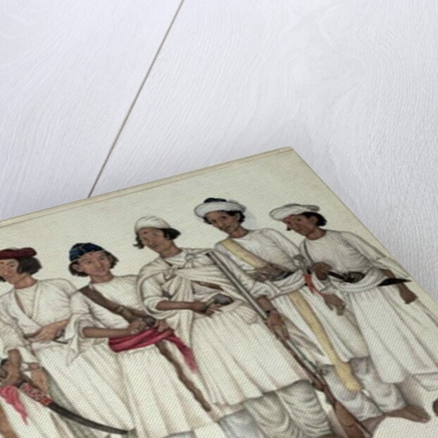 Eight Gurkhas, 1815 by Ghulam Ali Khan