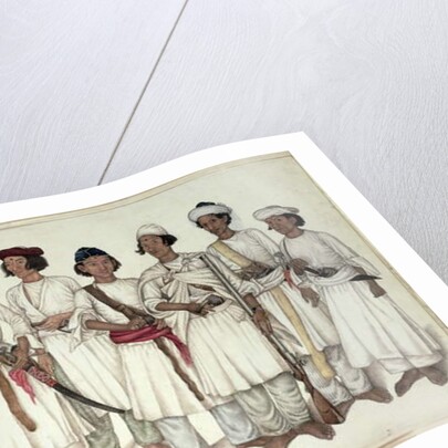 Eight Gurkhas, 1815 by Ghulam Ali Khan