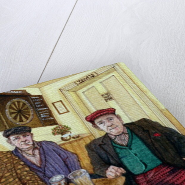 Three Men in a Pub, 1984 by Gillian Lawson