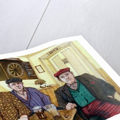 Three Men in a Pub, 1984 by Gillian Lawson