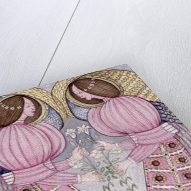 Two angels holding tiger lilies, 1995 by Gillian Lawson