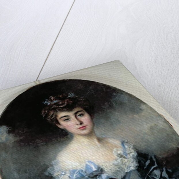 Young Woman with a Dog by Francois Flameng