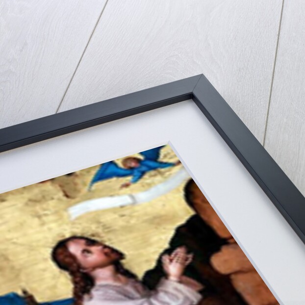 Jesus praying in the gardenof Gethsemane after the Last Supper, while the disciples sleep by Martin Schongauer