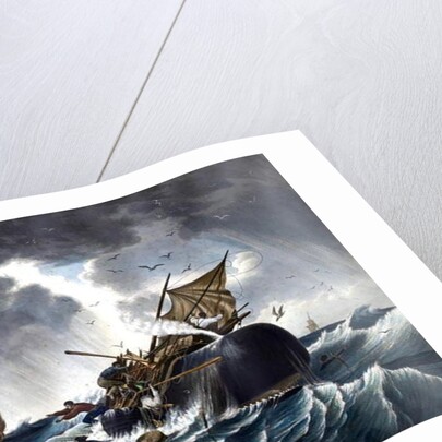 Whale Destroying Whaling Ship, c.1875 by American School