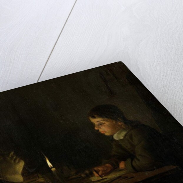 Boy Drawing by Candlelight by Godfried Schalken or Schalcken