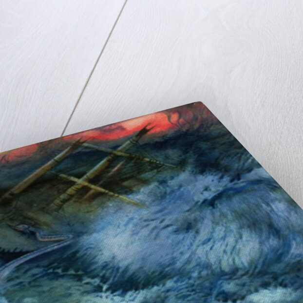 Wrecked Ship with Sea Serpent and Tigers by William Hyde