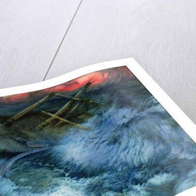 Wrecked Ship with Sea Serpent and Tigers by William Hyde