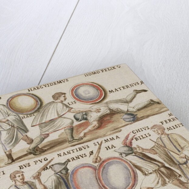 Ms Gen 1496 Plate CXVI Gladiators, 1674 by Pietro Santi Bartoli