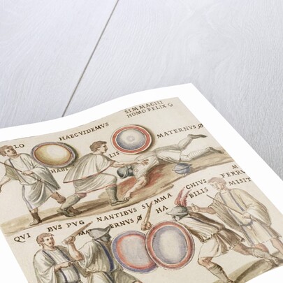 Ms Gen 1496 Plate CXVI Gladiators, 1674 by Pietro Santi Bartoli