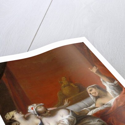 Picardy 121 - Chateau-Thierry - Musee Jean de La Fontaine - Painting by Nicolas Vleughels - illustrating “” the gascon punishes”” tale of La Fontaine by Anonymous